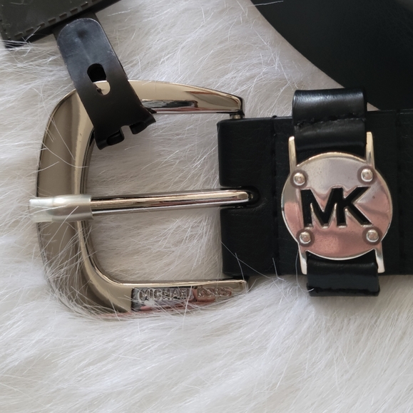 New Michael Kors Black Synthetic Leather Wide Belt Size XS
